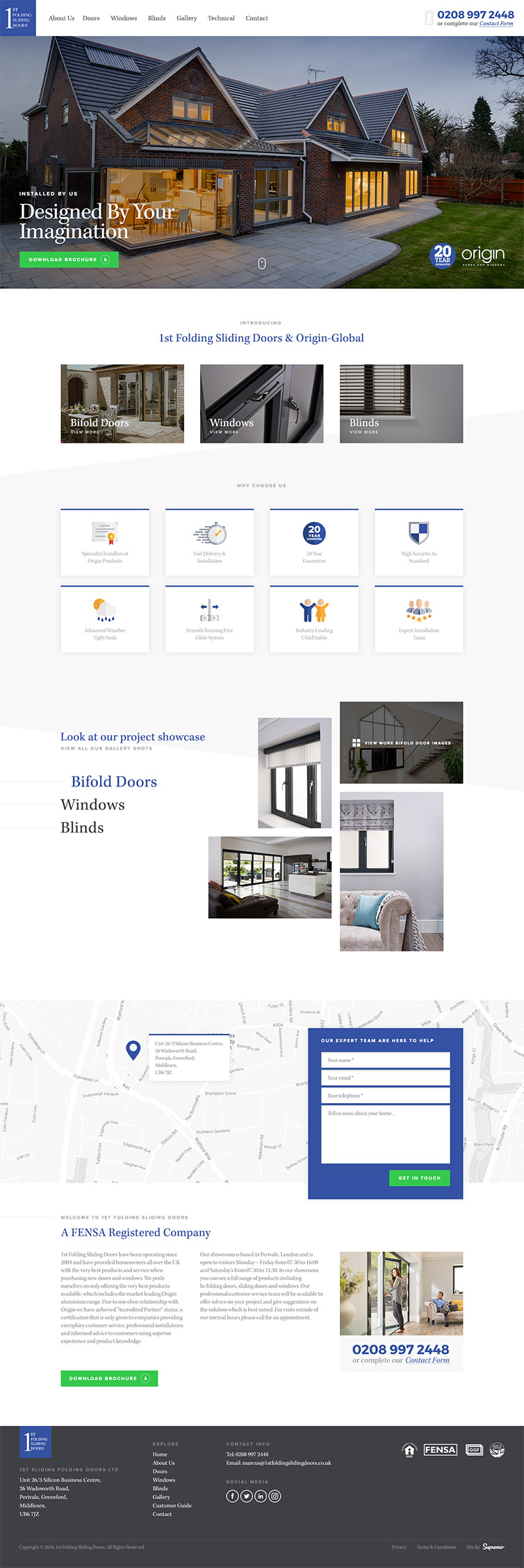 1st Folding Sliding Doors Homepage Screenshot