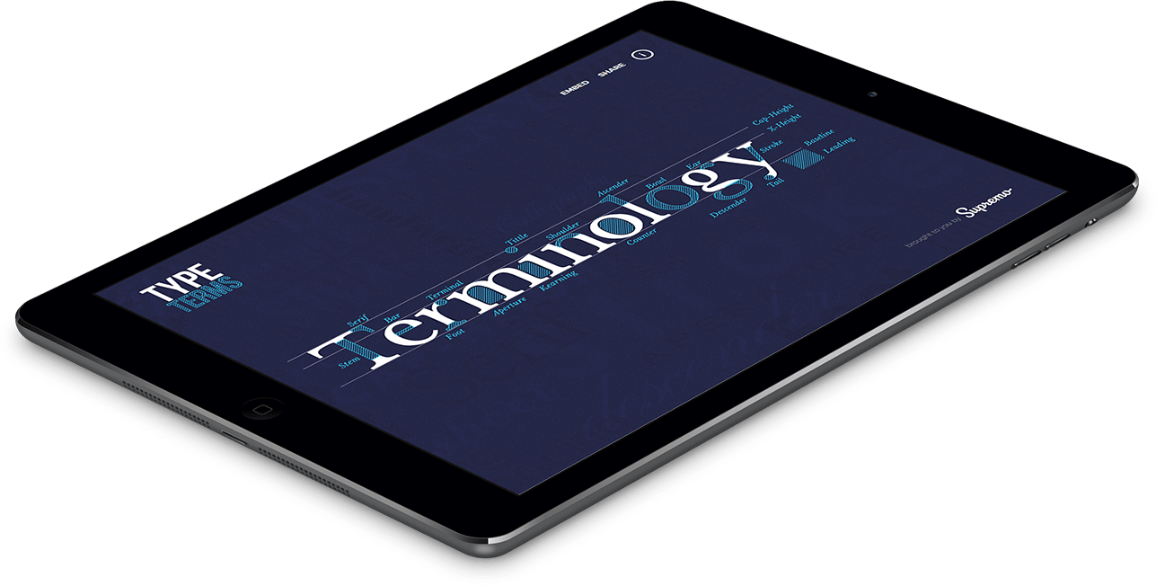 Type Terms Main Menu iPad Mockup