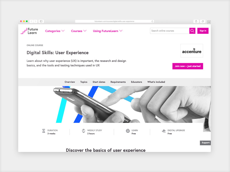 FutureLearn User Experience online course