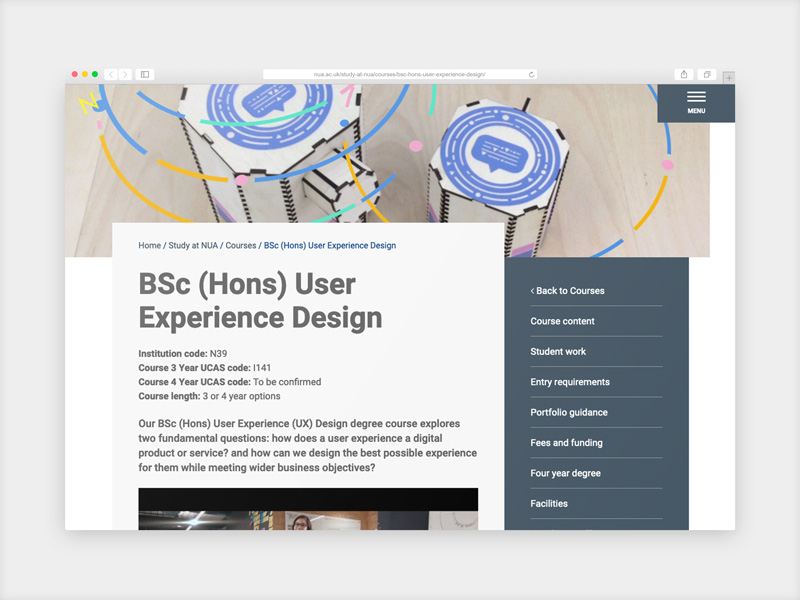 Norwich University User Experience Design course