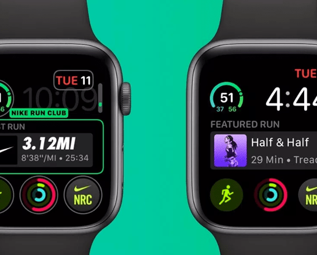 Nike Running app on smart watch