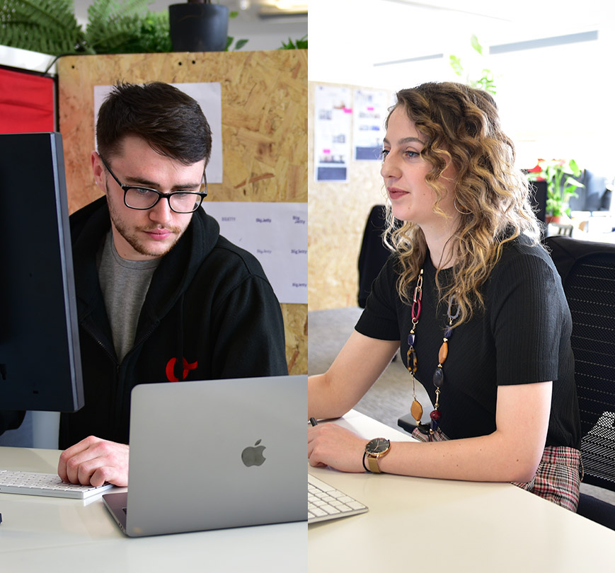 Our team hard at work on new client work in the Supremo Office