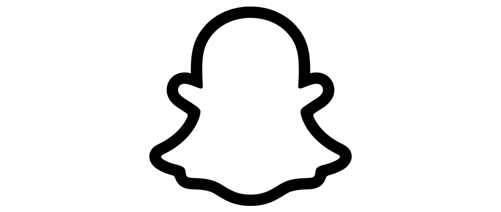 The company Snapchat's logo in the shape of a ghost